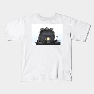 Big Boy 4014 closeup with a light on the front. Kids T-Shirt